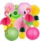 Flamingo Party Supplies, Hawaiian Party Decorations Flamingo and Pineapple Honeycomb Ball Paper Lanterns Paper Fans Pom poms Flowers for Birthday Luau Tropical Bachelorette Party
